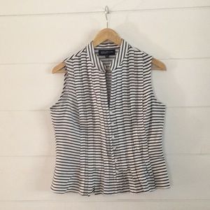 Jones New York Peplum Striped Blouse